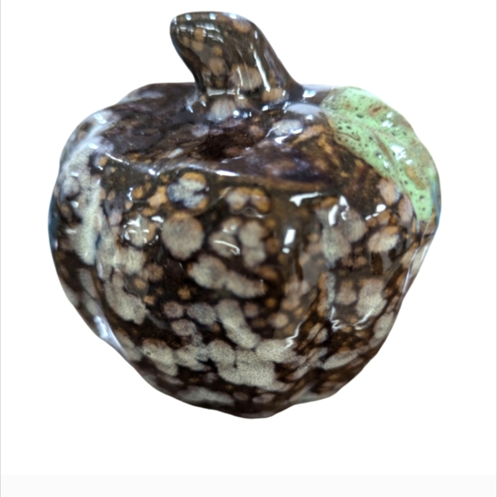 Pumpkin ceramic decoration. Palm sized. Unique.